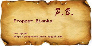 Propper Bianka névjegykártya